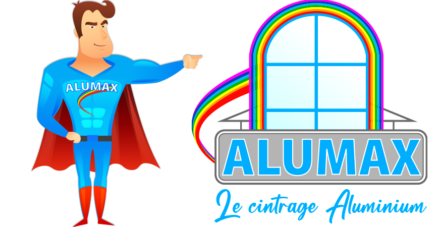 Logotype de la société Alumax spécialiste de la menuiserie aluminium et du cintrage sur l'Île de la Réunion 